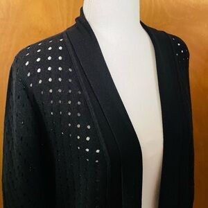 Elegant Black Women's Knit Blazer. Size L. Long sleeve